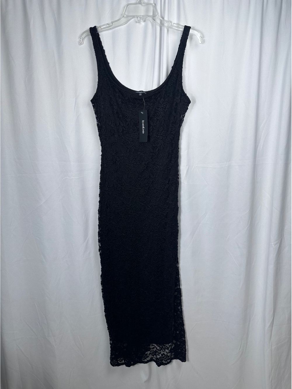 bebe Black Lace Bodycon Dress Size S